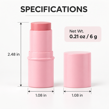 Cream Blush Stick, Multi-use Makeup Stick for Cheeks & Lips, 5 Blendable Shades