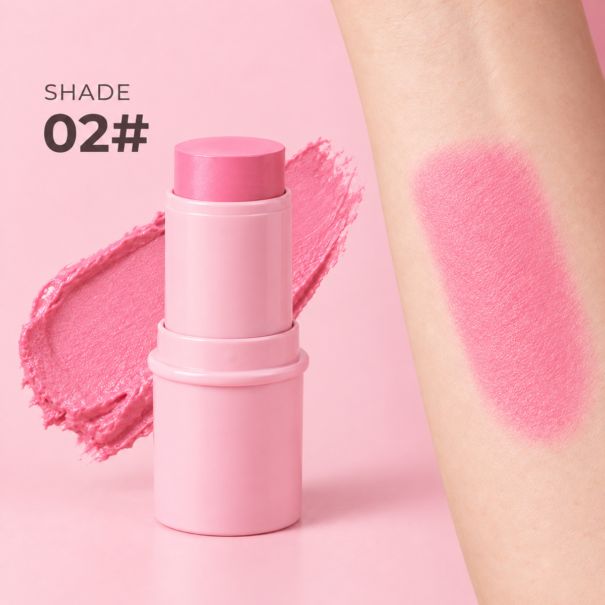 Cream Blush Stick, Multi-use Makeup Stick for Cheeks & Lips, 5 Blendable Shades