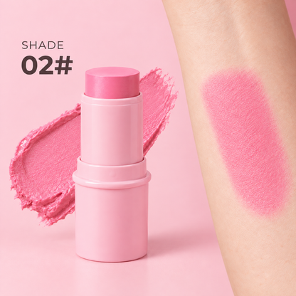 Cream Blush Stick, Multi-use Makeup Stick for Cheeks & Lips, 5 Blendable Shades