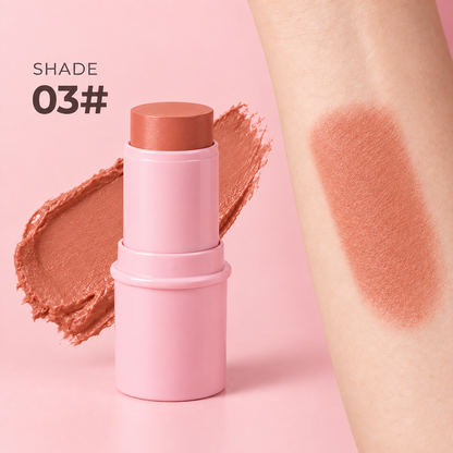 Cream Blush Stick, Multi-use Makeup Stick for Cheeks & Lips, 5 Blendable Shades