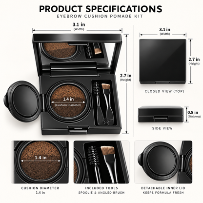 Air Cushion Eyebrow Cream, Long Lasting Brow Tint with Dual Applicator